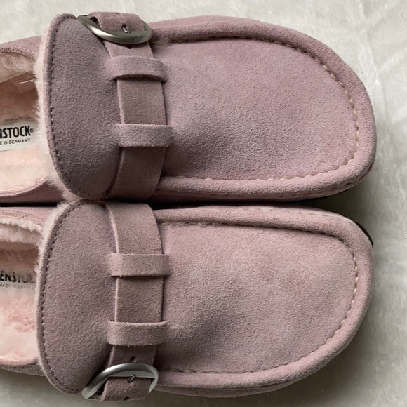 Women's Birkenstock Buckley Shearling Soft Pink Suede – Footwear etc.